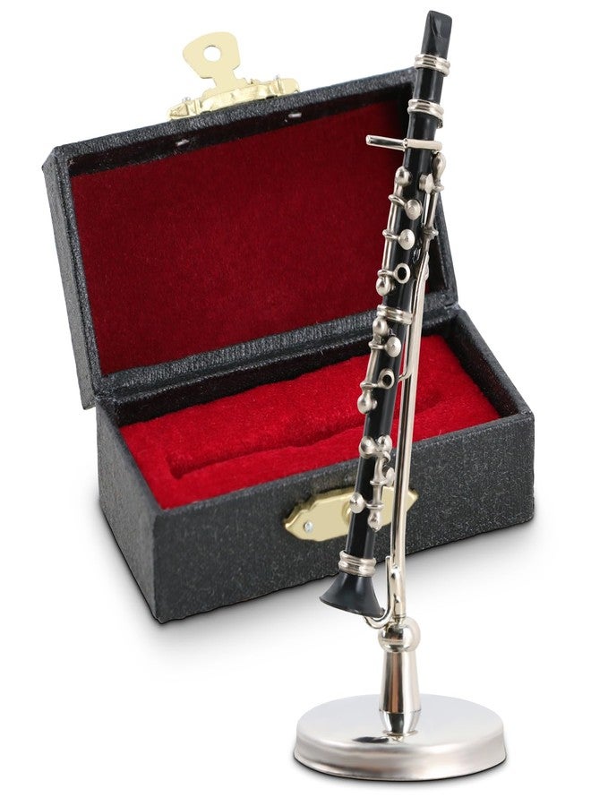 EASTROCK Miniature Clarinet Model, 2.3inches Clarinet Model Musical Instrument Model with Case for Musical Birthday Gift Ornament Dollhouse Home Decoration - Image 1